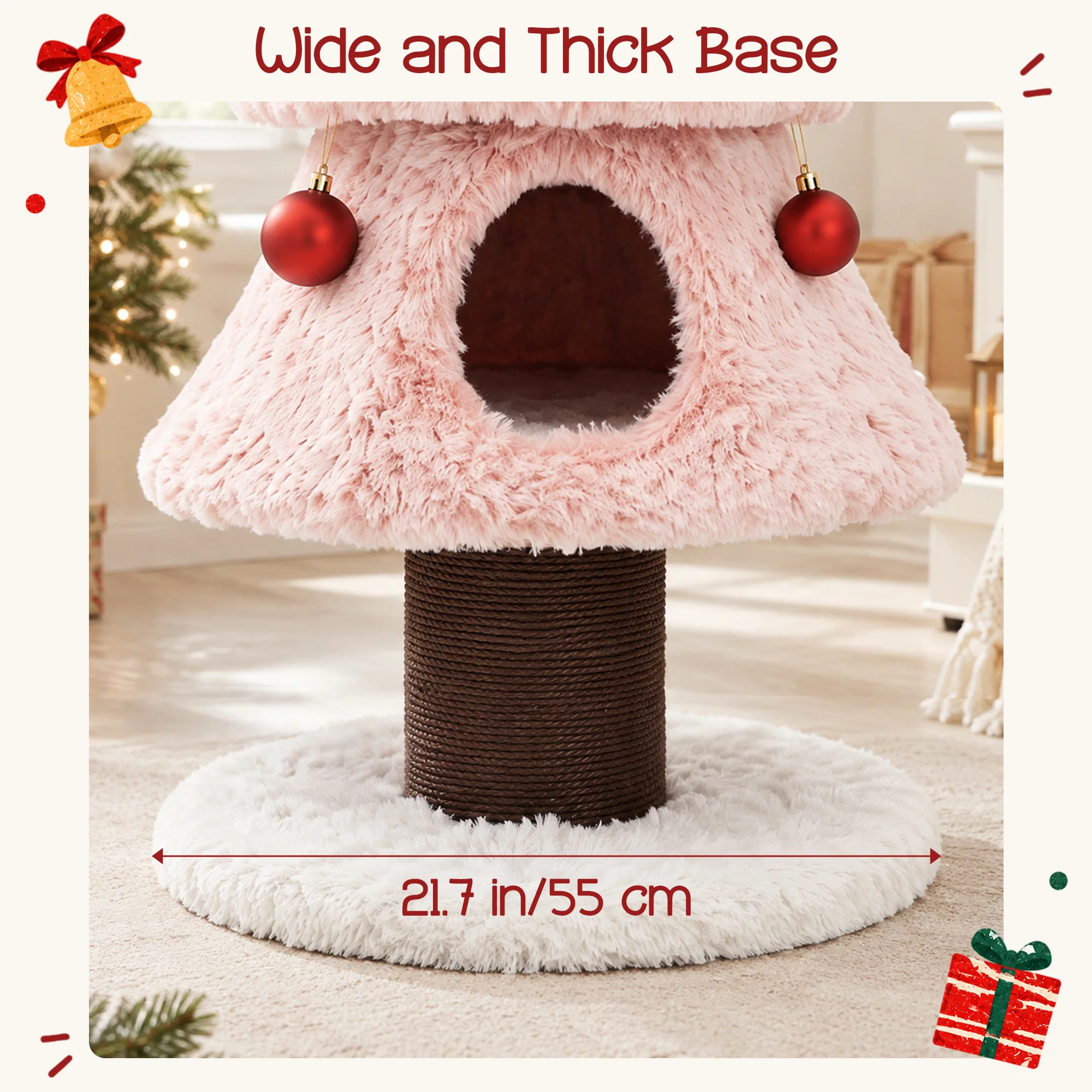 47.2" decoratieve verticale kerstboom-stijl kattenboom