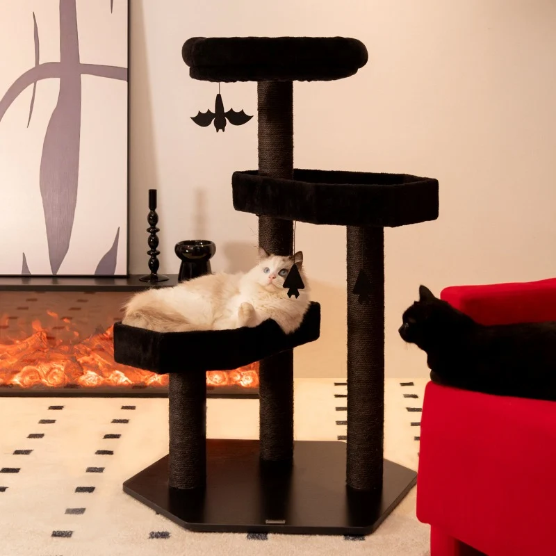 Kedi Ağacı ve Hayalet İçme Çeşmesi ile Gotik Tarzı Kedi Seti