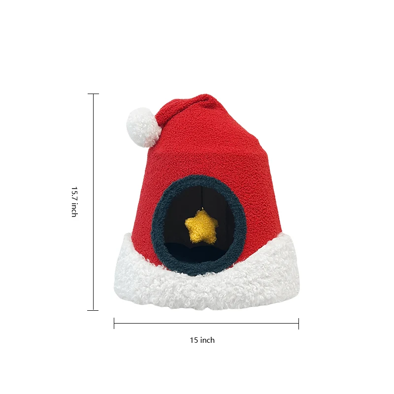 Christmas Tree Cat Bed Tent With Removable Top for Cats and Small Dogs