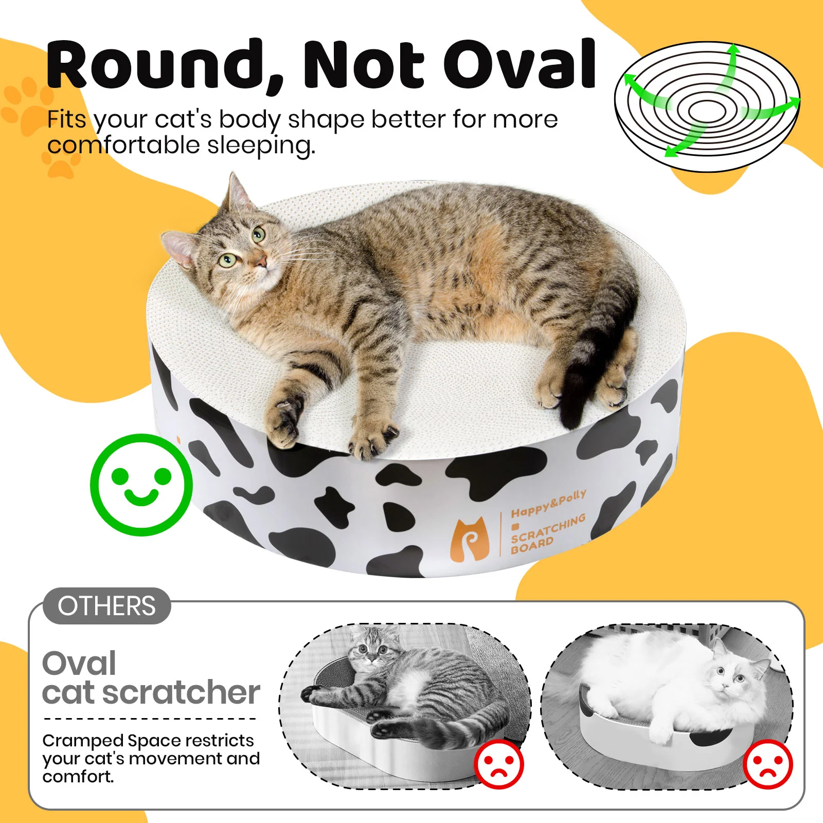 Round Cat Scratching Pad Bed with Wood Pulp Paper