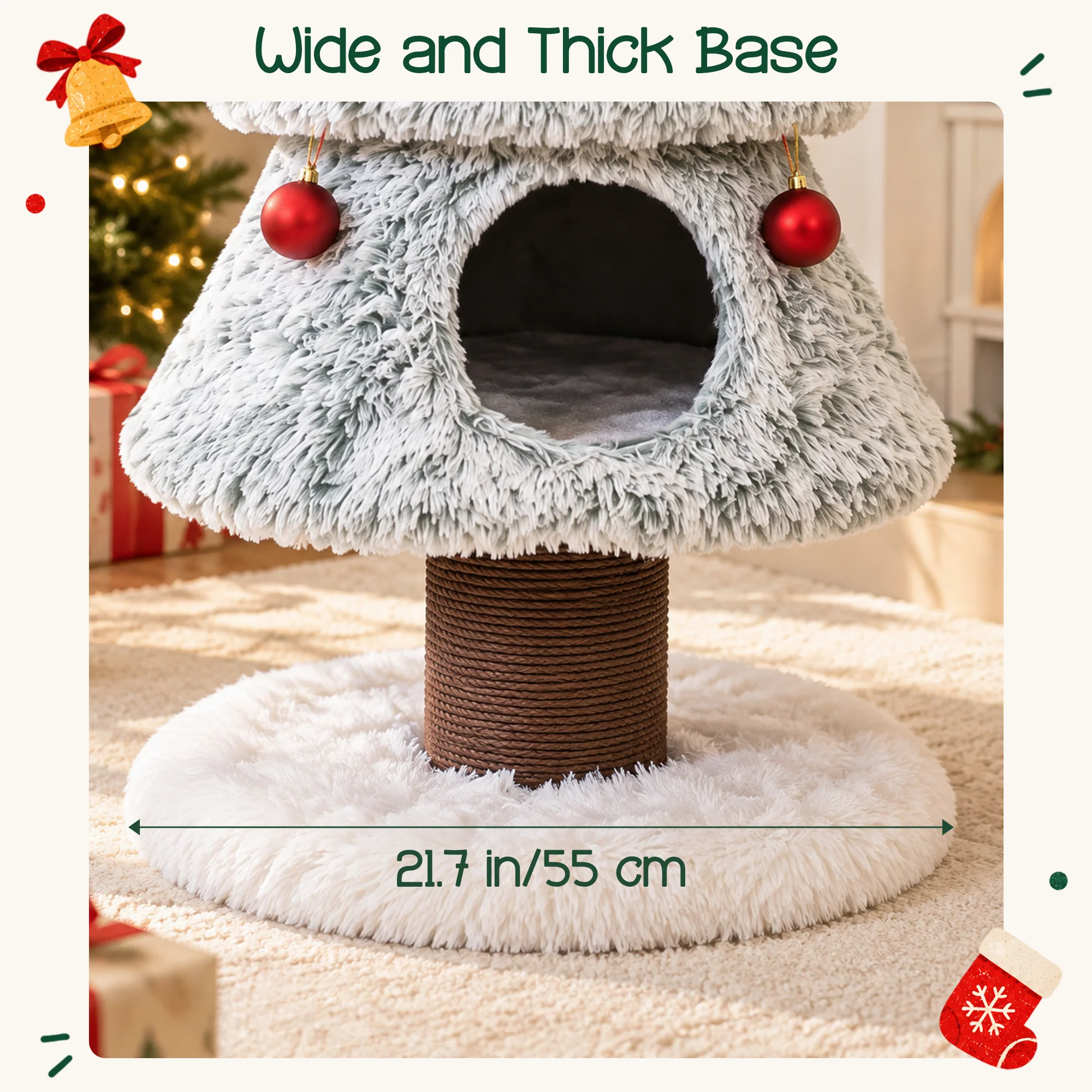 47.2" decoratieve verticale kerstboom-stijl kattenboom