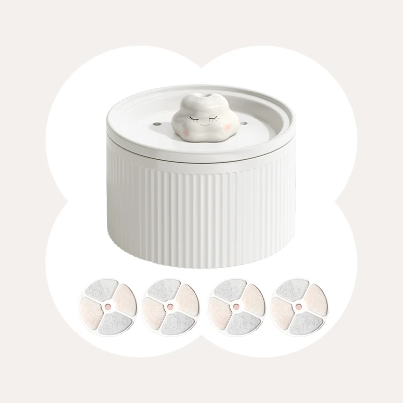 50oz Cloud Cat Water Fountain: Enhanced Filtering for Refreshing Hydration