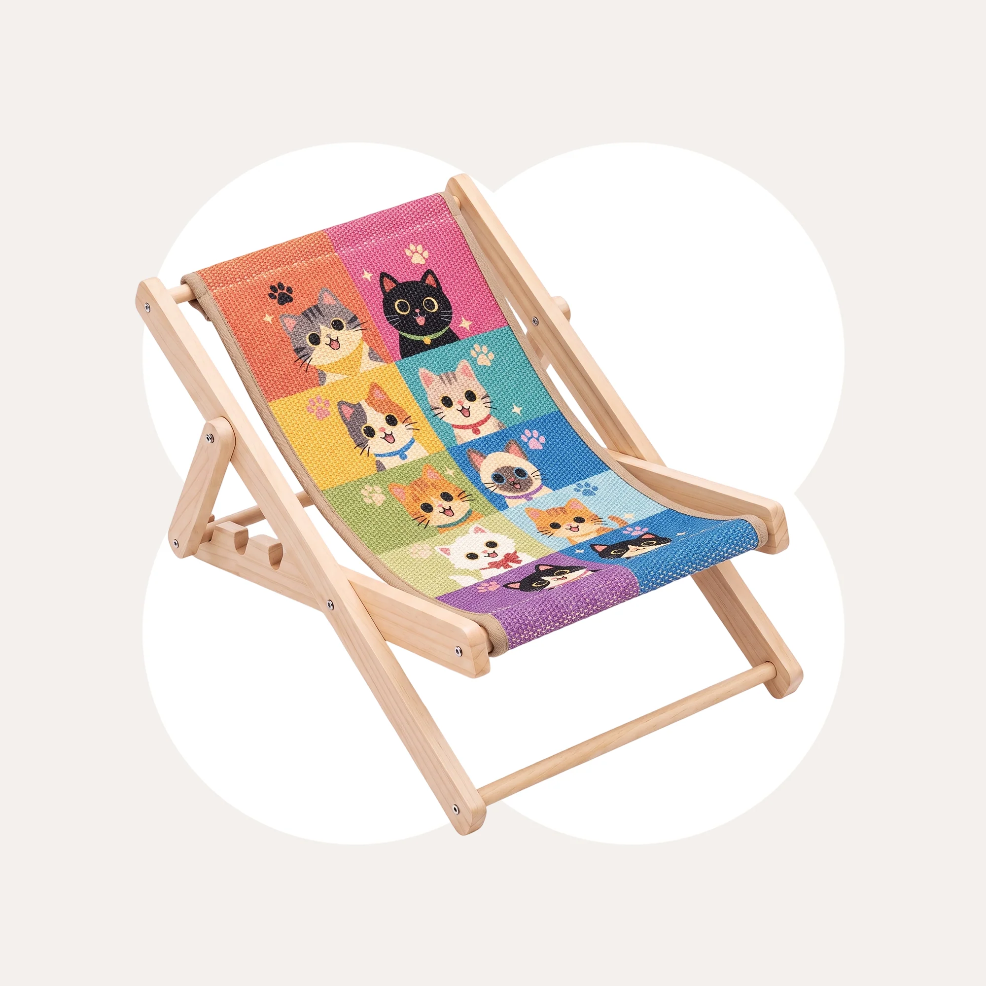 Chaise lounge pliable pour chat Happy & Polly avec tapis griffoir remplaçable