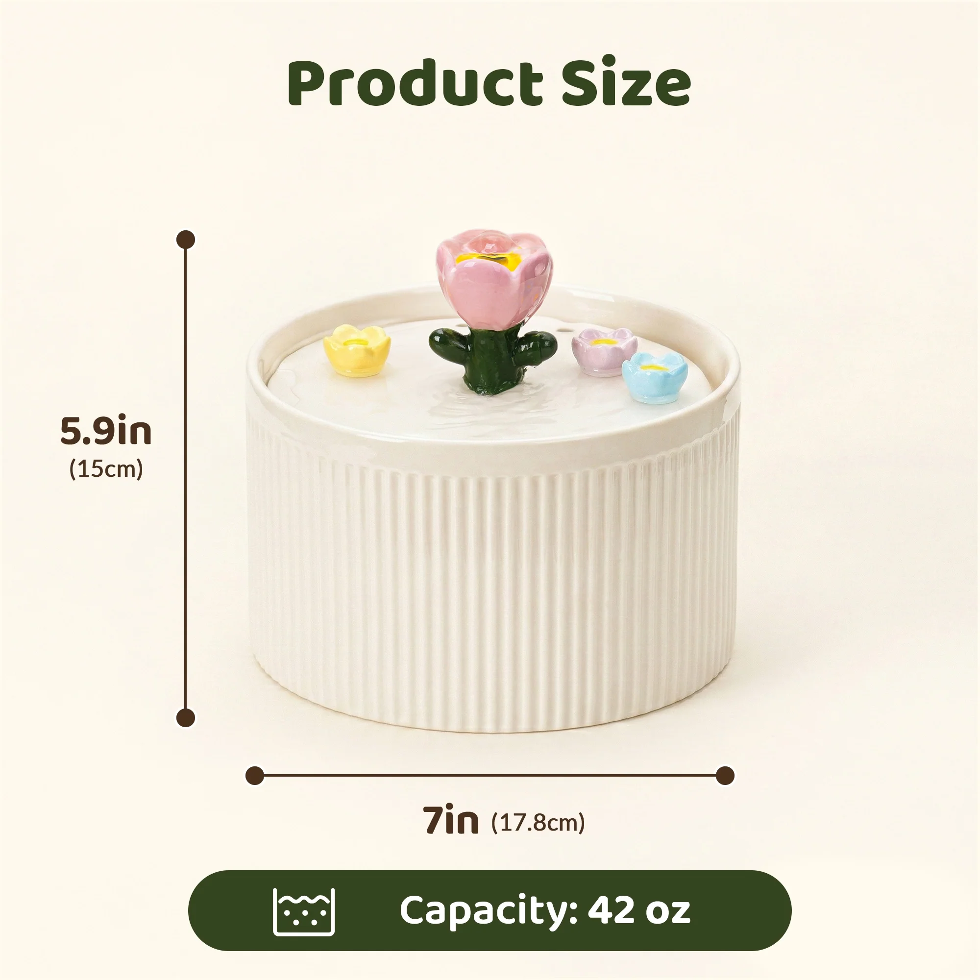 Tulip Garden Katzen-Trinkbrunnen, 42 oz
