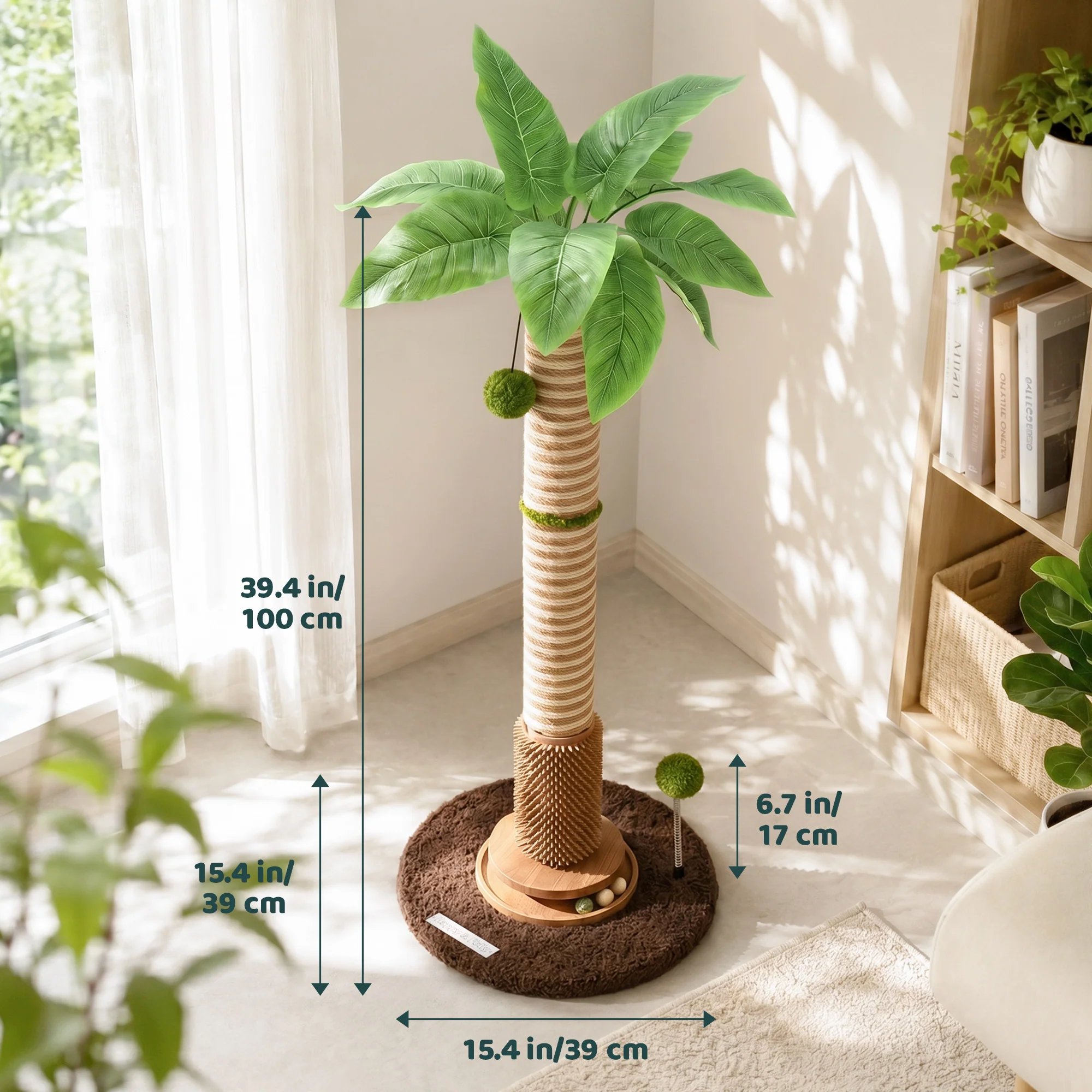 Kokospalme Kratzbaum mit Spielball