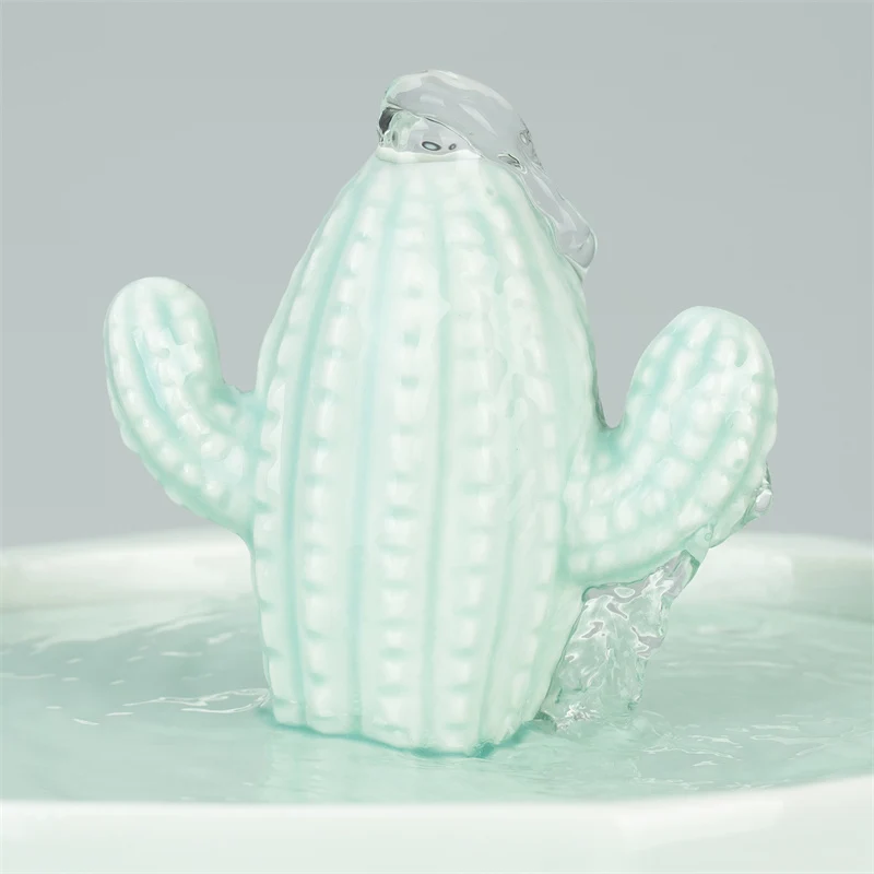 50oz/1.5L Cactus Style Cat Water Fountain
