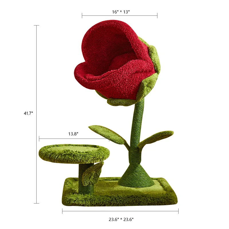 Árbol rascador para gatos de 41.7'' inspirado en flores carnívoras