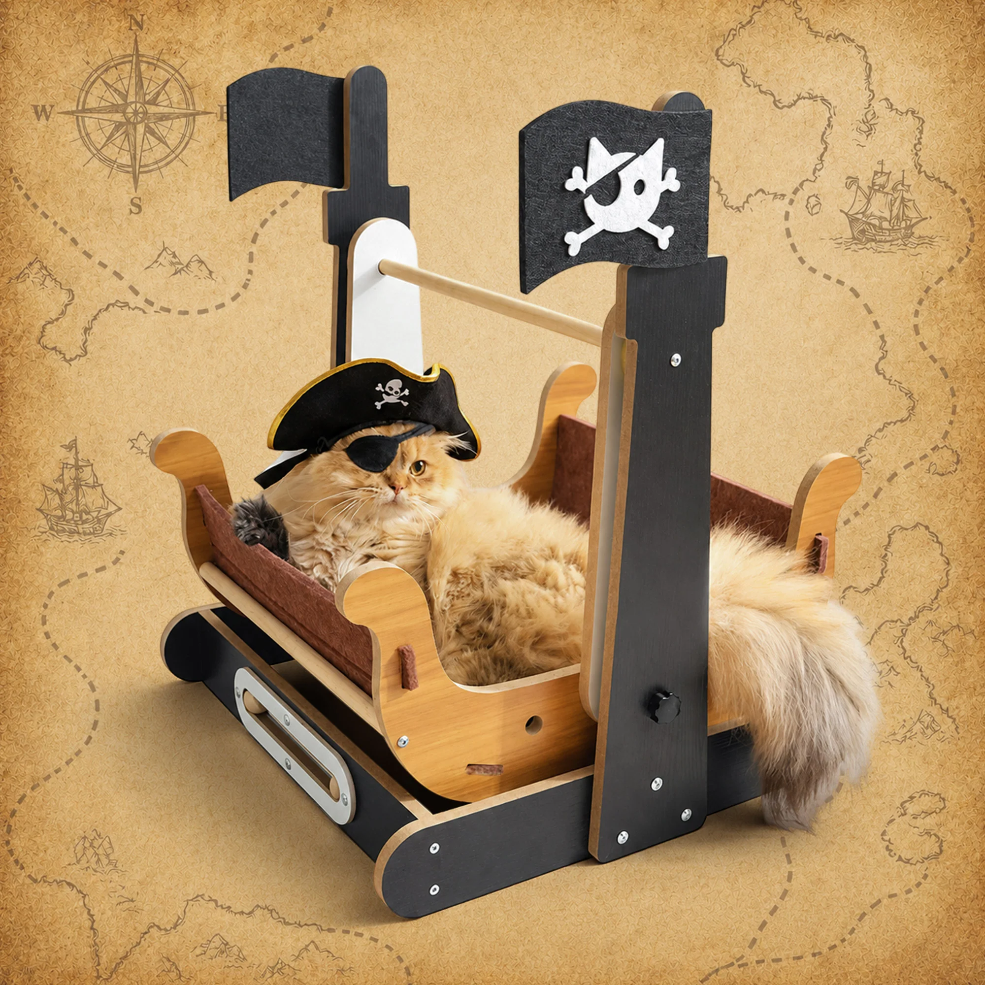 Cama para Gatos Pirata de 2 Pisos