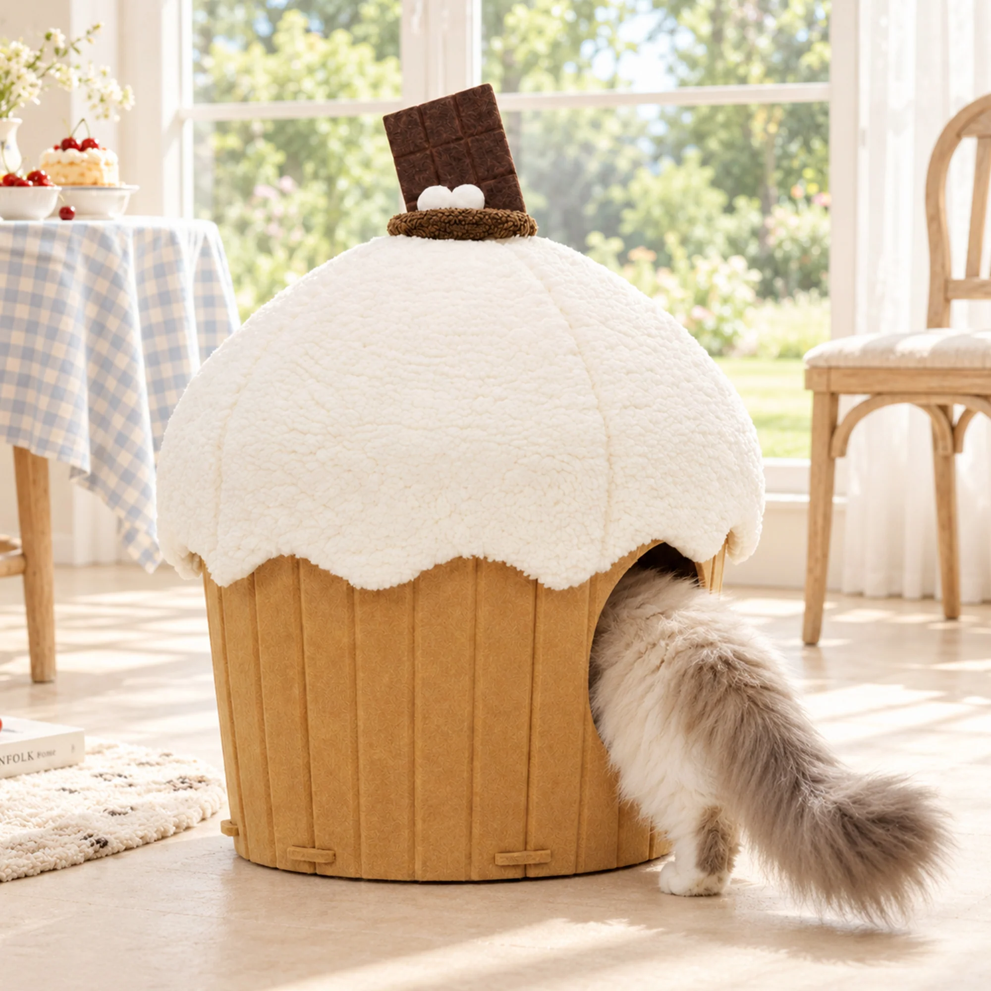 Cupcake 2-in-1 Felt Cat Condo with Removable Cushion