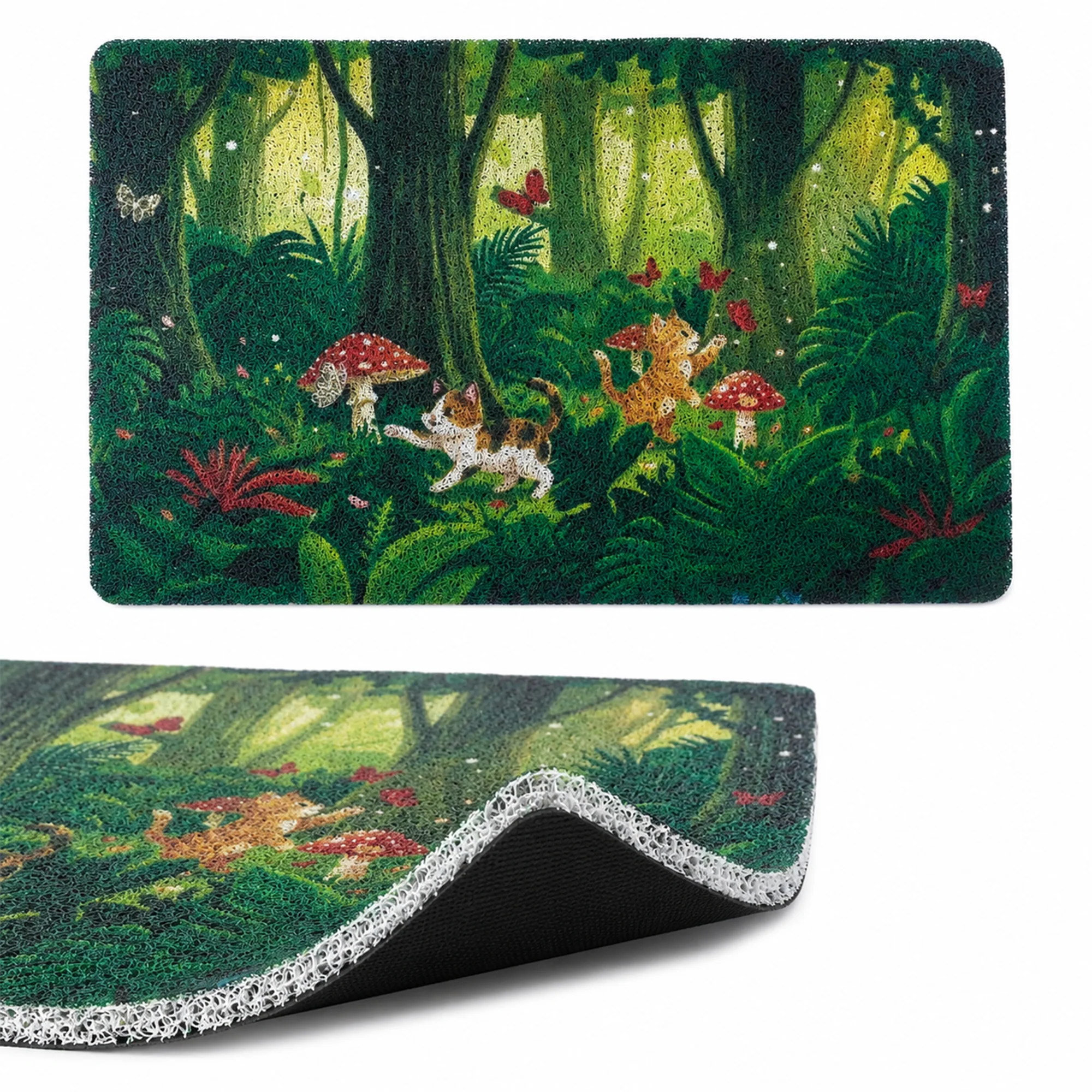 Tropical Jungle kattenbakmat met waterdichte antislip basis