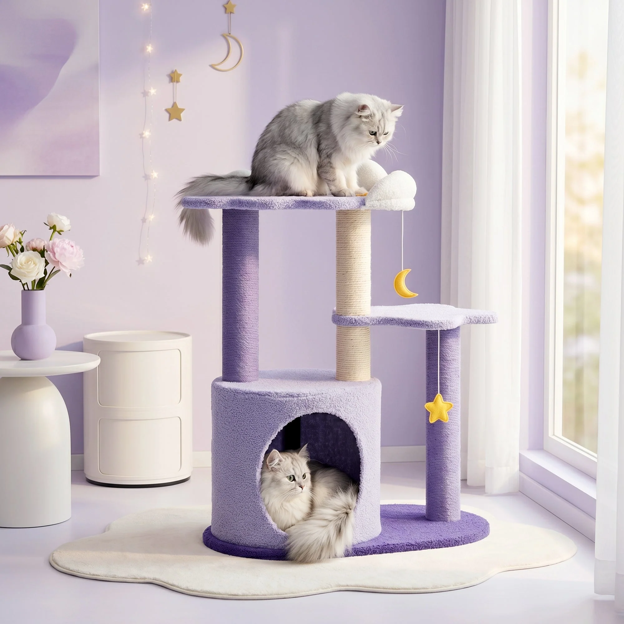 Árbol para gatos Moonlight Cottage de 28" para gatitos y gatos pequeños