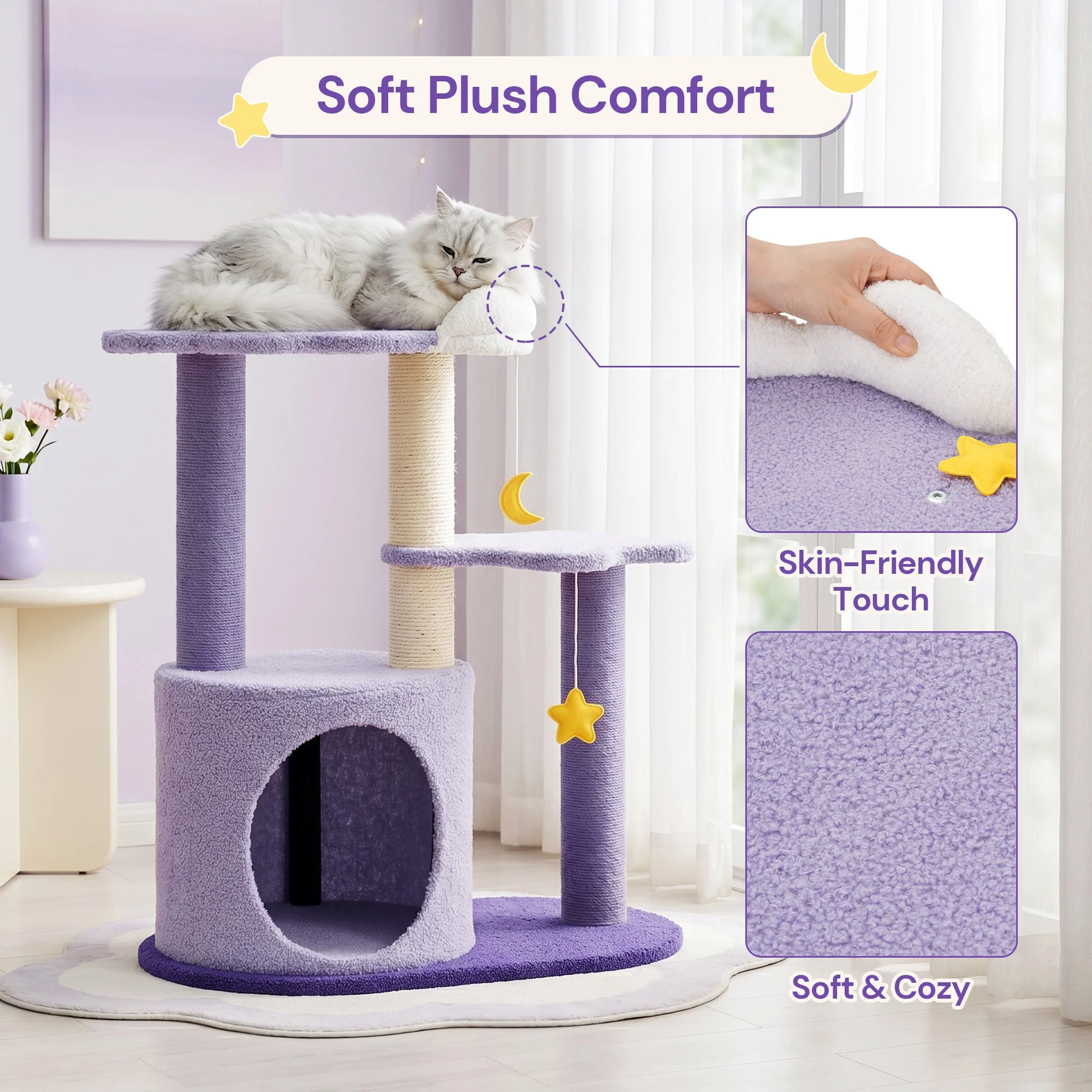 Árbol para gatos Moonlight Cottage de 28" para gatitos y gatos pequeños