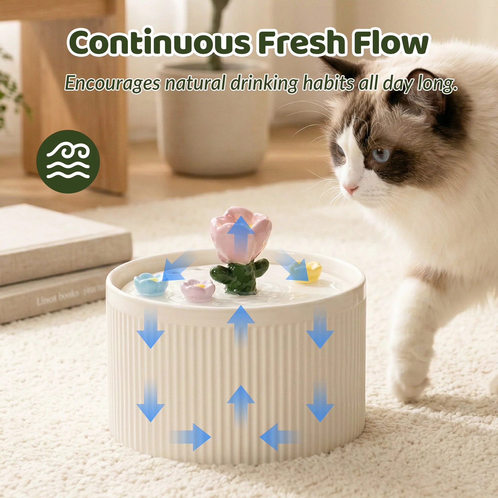 Tulip Garden Katzen-Trinkbrunnen, 42 oz