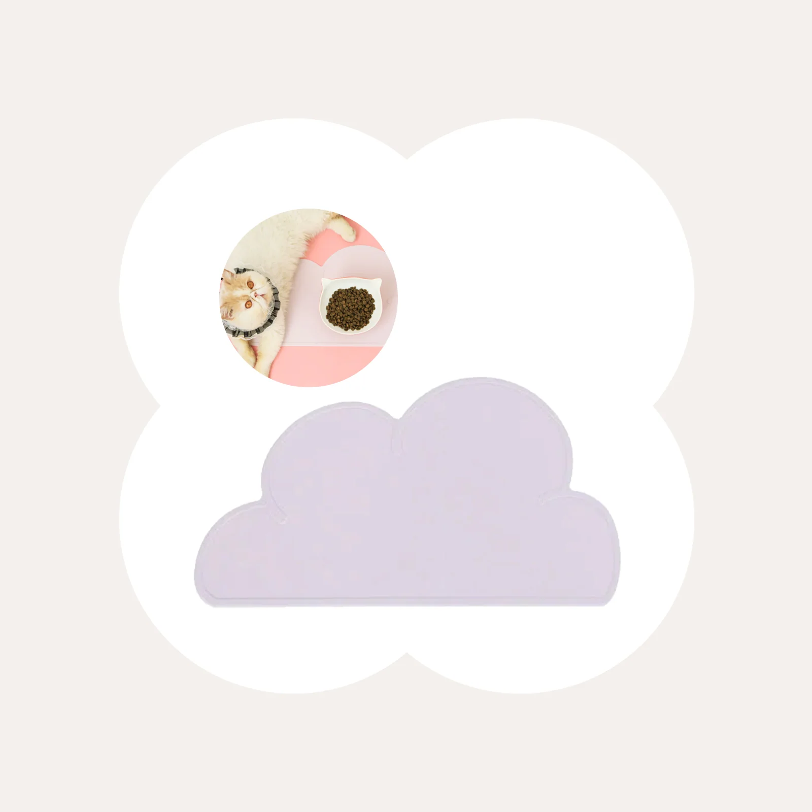 Cloud Shaped Silicone Pet Food Mat with Raised Edges