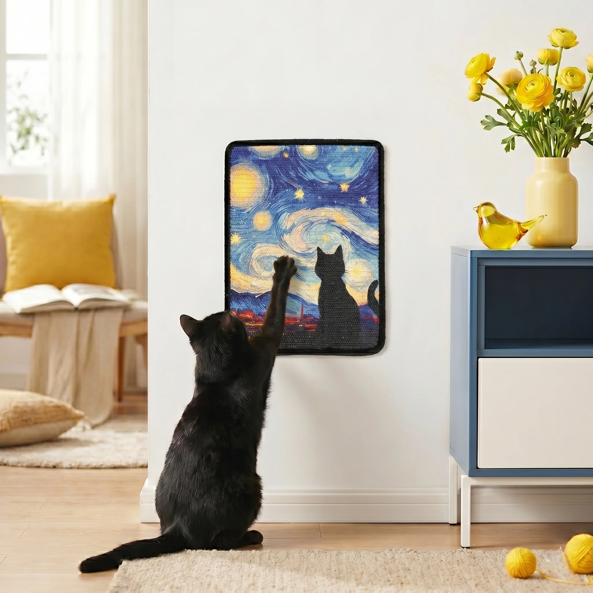 Living Canvas kradsetræ til kat med naturlig sisaloverflade
