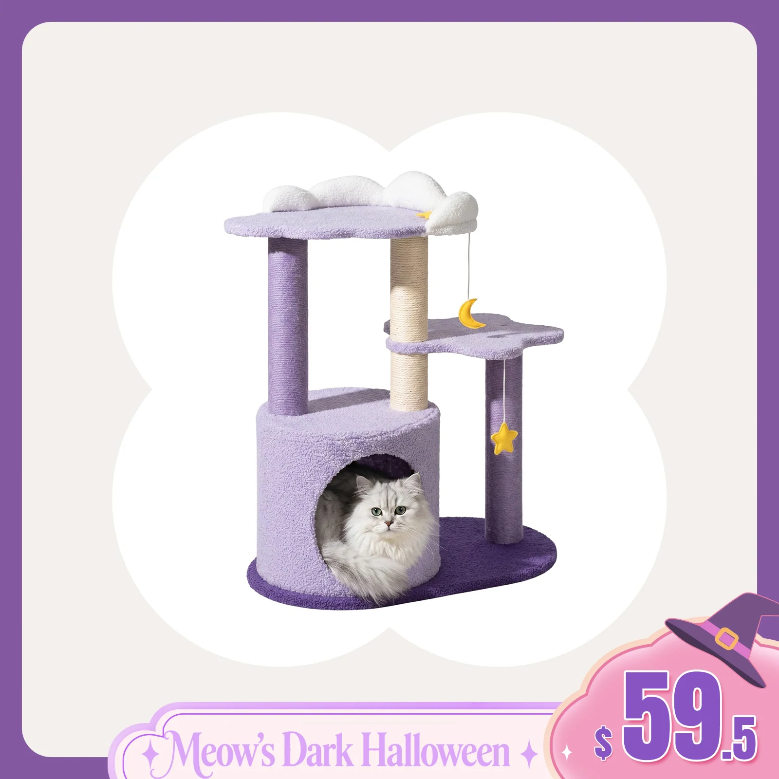 Yavru Kediler ve Küçük Kediler için 28" Moonlight Cottage Kedi Tırmanma Ağacı