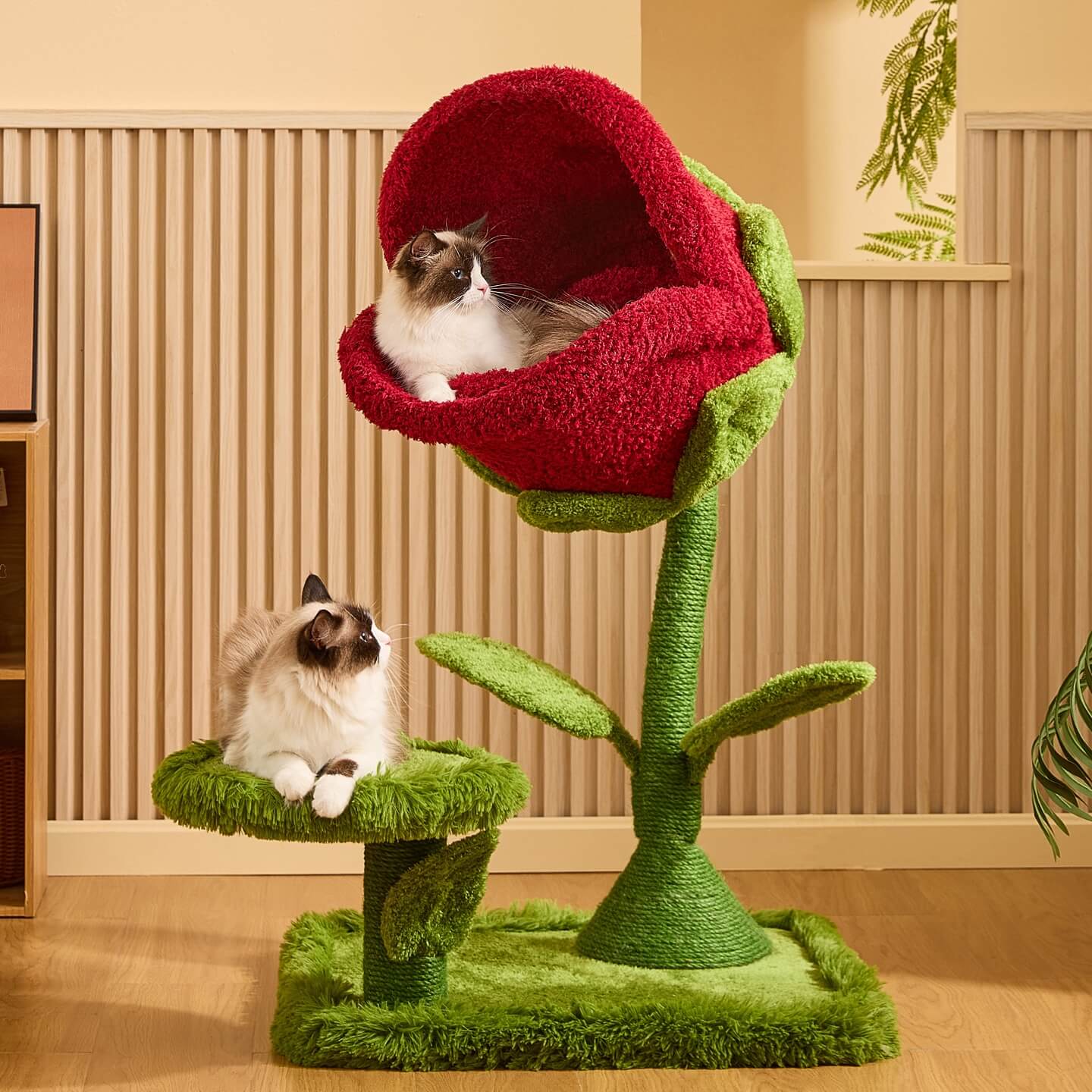 Árbol rascador para gatos de 41.7'' inspirado en flores carnívoras