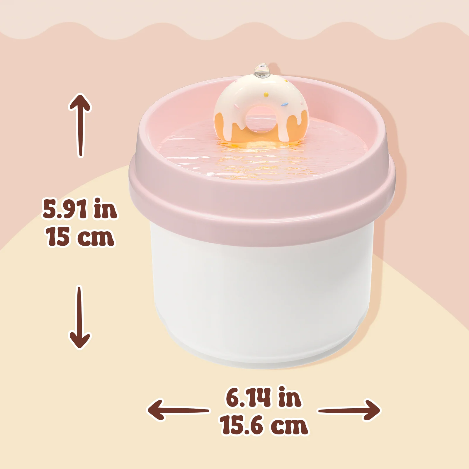 Donut-förmiger Katzen-Trinkbrunnen, 42 oz