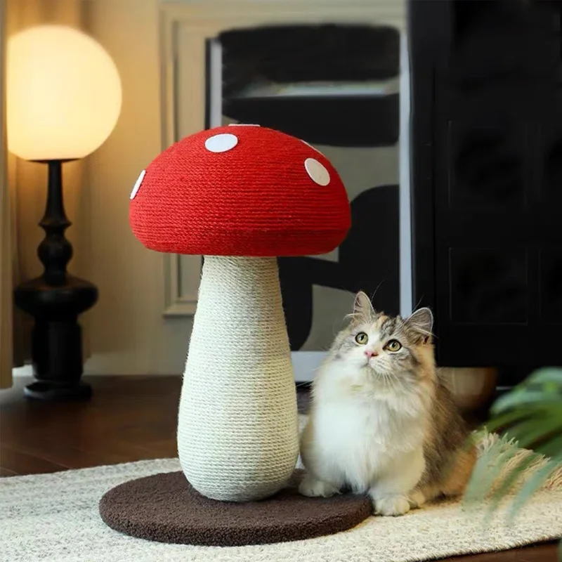 Mushroom Cat Scratcher Sisal Toy for Kittens and Small Cats