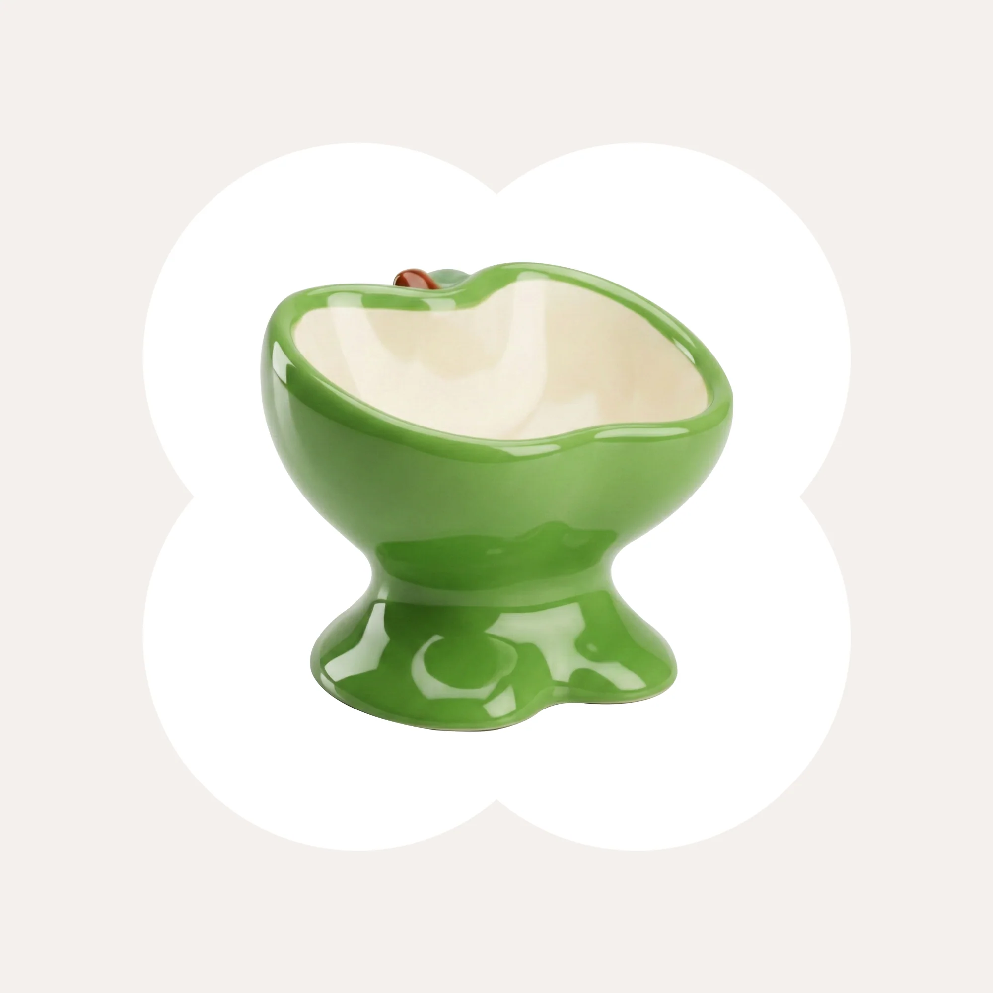 9oz Apple Bliss Elevated Cat Bowl in Ceramic, 9oz