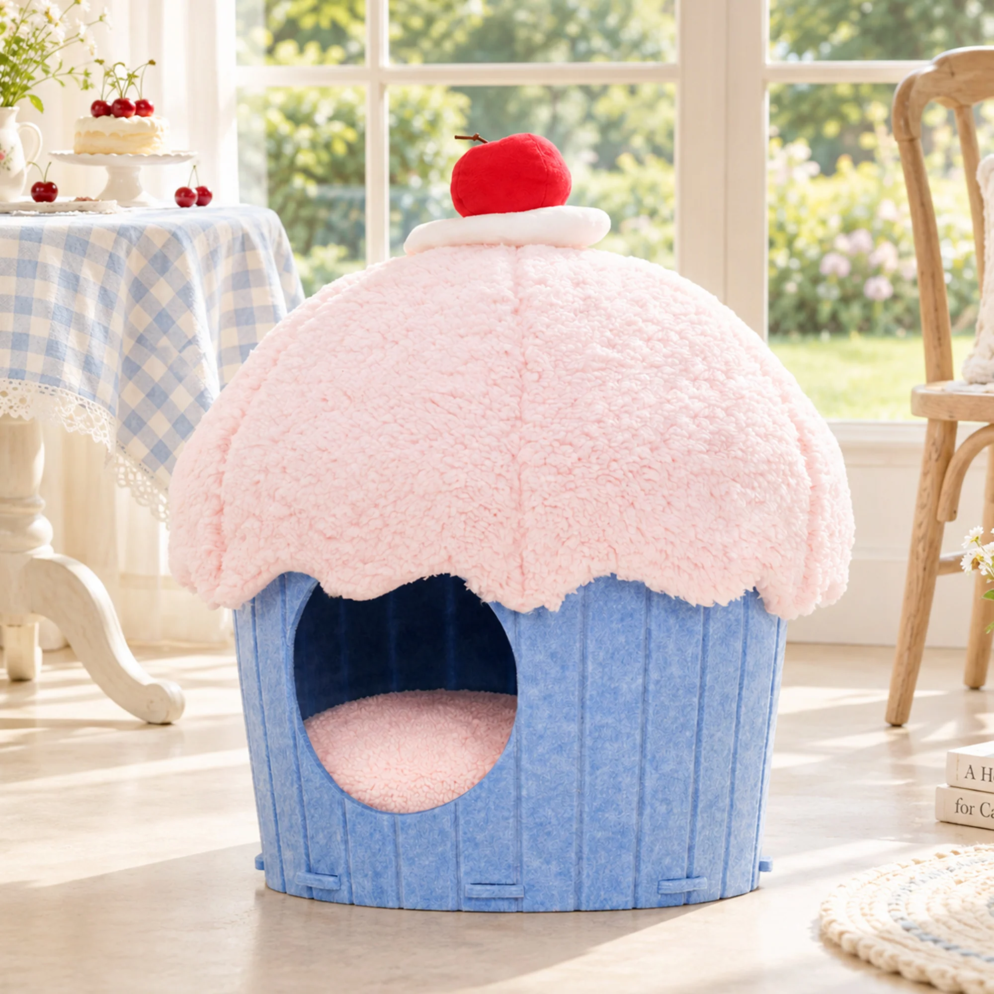 Cupcake 2-in-1 Felt Cat Condo with Removable Cushion