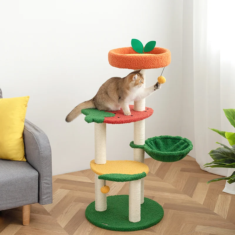 Mango Çilek ve Portakal Platformlu Meyve Dünyası Kedi Ağacı