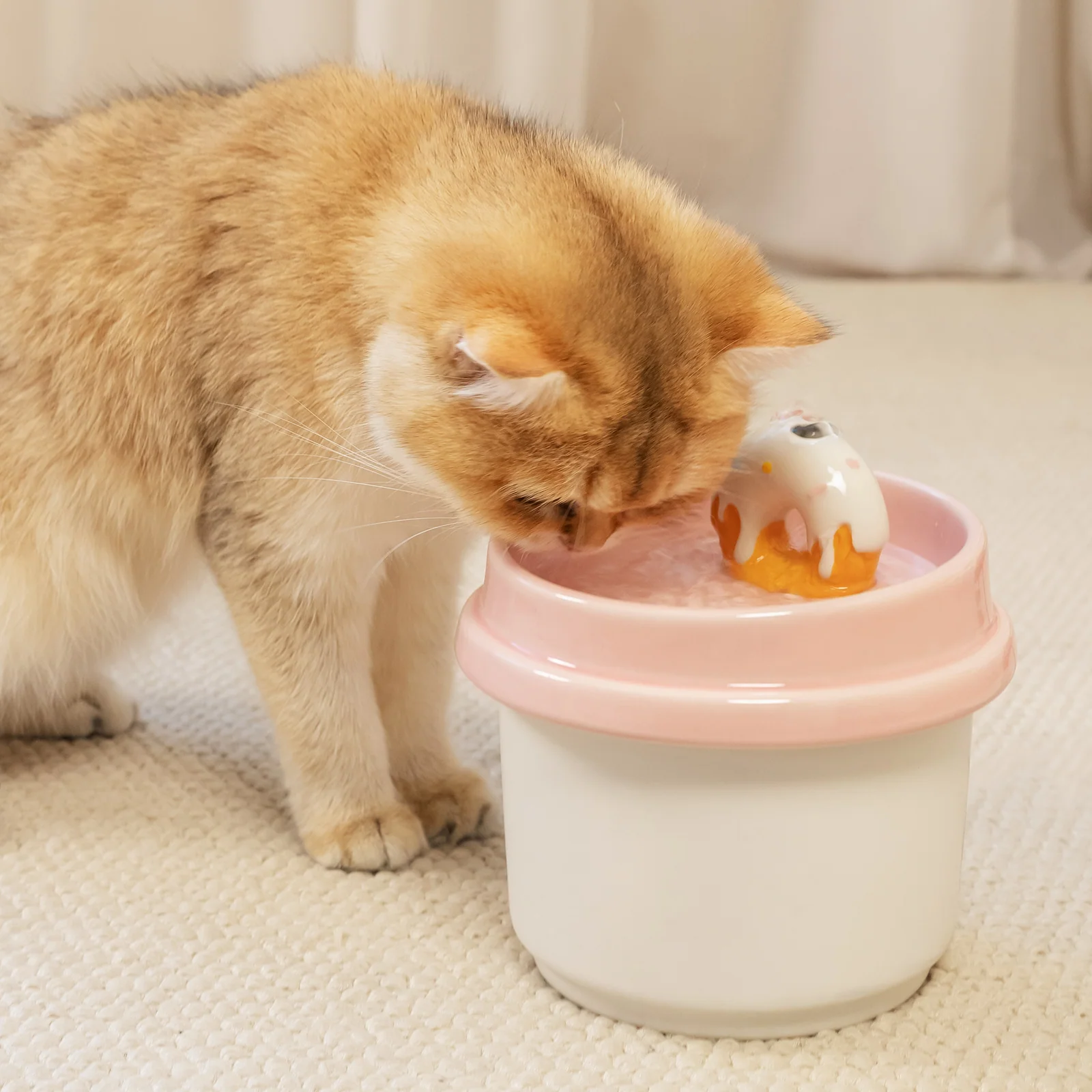 Donut-förmiger Katzen-Trinkbrunnen, 42 oz