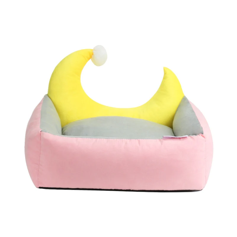 Moonlight Cat Nest Bed in Soft Plush for Kittens and Puppies