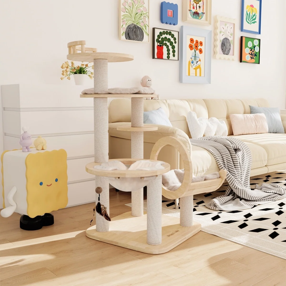 Transformable Cat Tree for Large Cats with 3 Combination Ways
