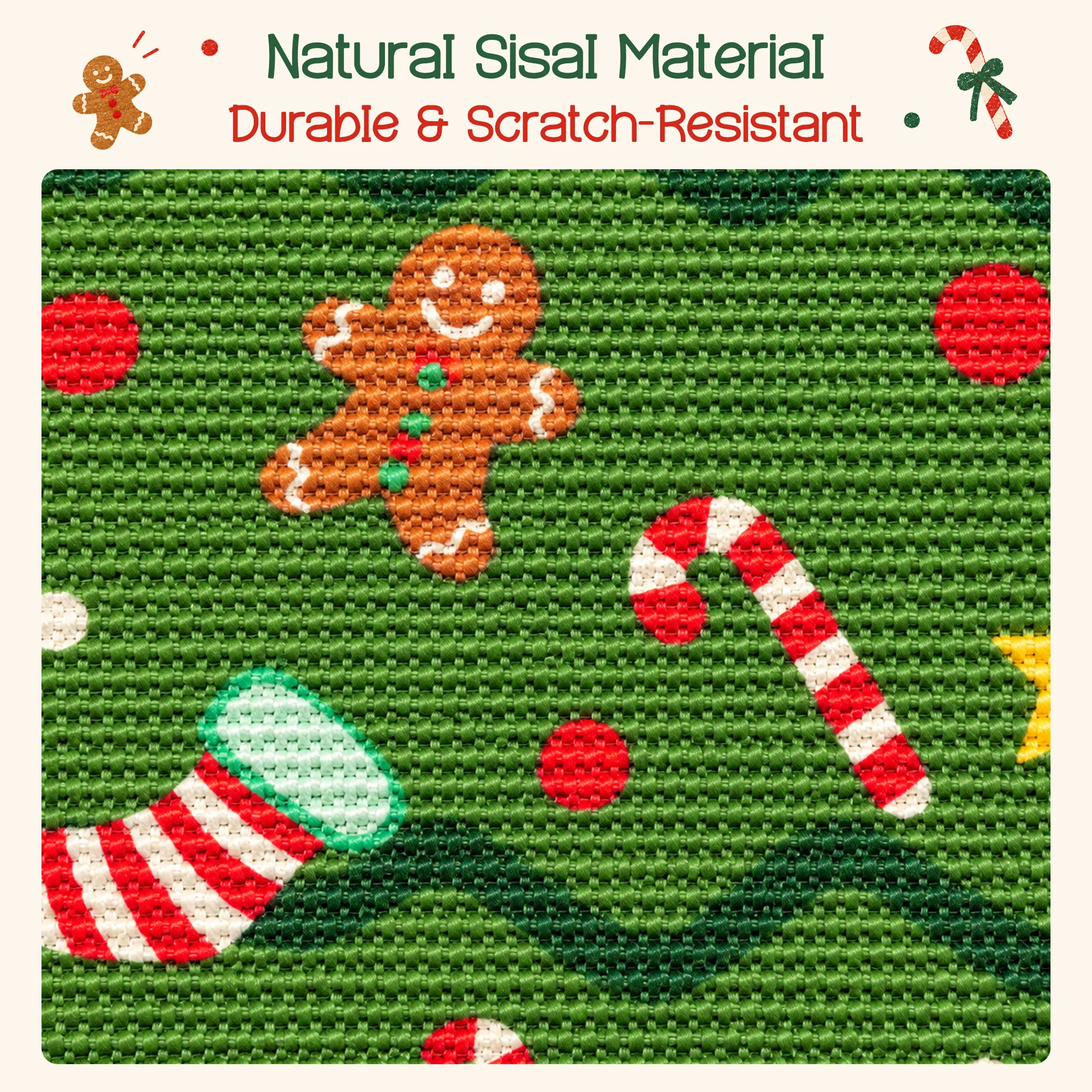 Robuste Weihnachtsbaum-Kratzmatte aus Sisal für Katzen