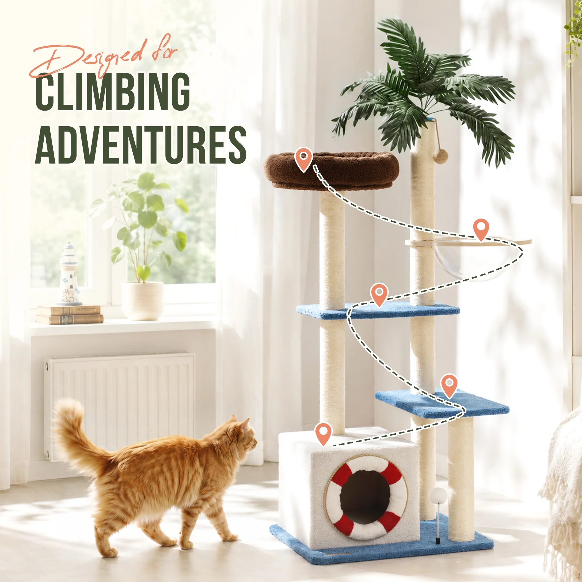 Árbol para gatos Coco Cabana de 57"