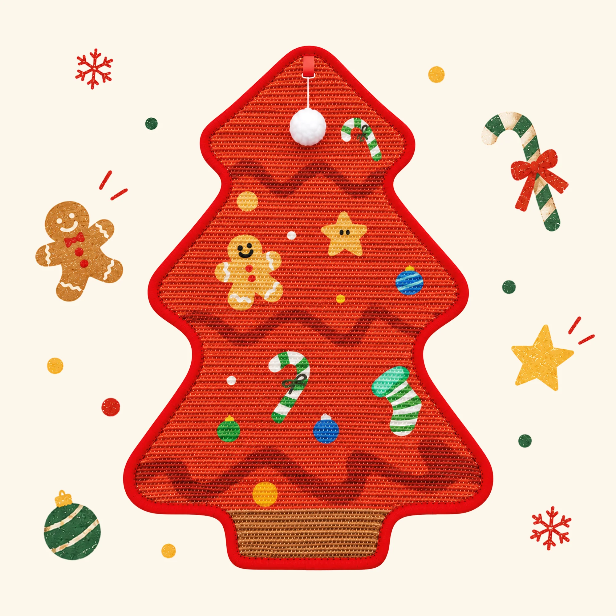 Robuste Weihnachtsbaum-Kratzmatte aus Sisal für Katzen