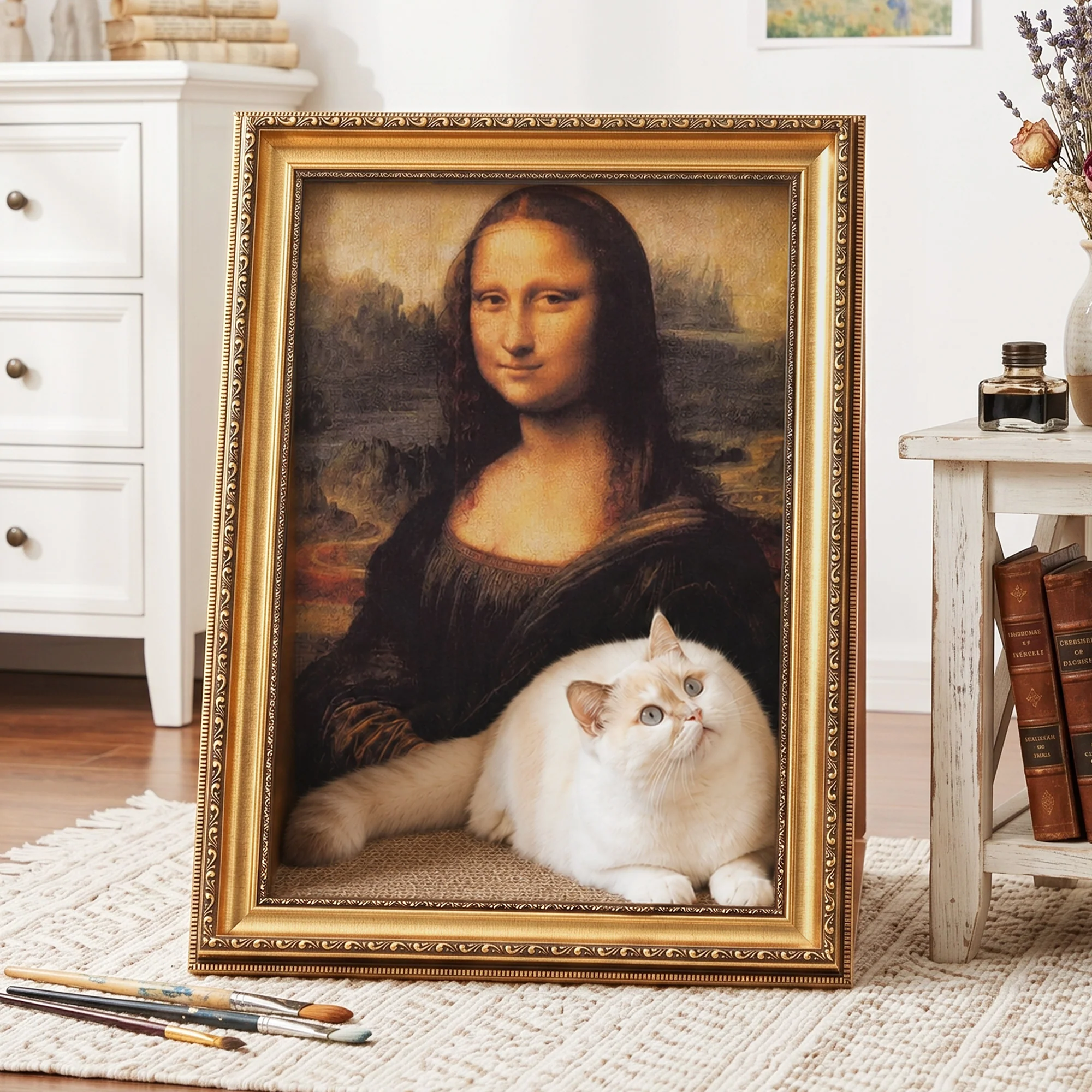 Wzmocniony drapak-domek Retro Art do drapania i odpoczynku