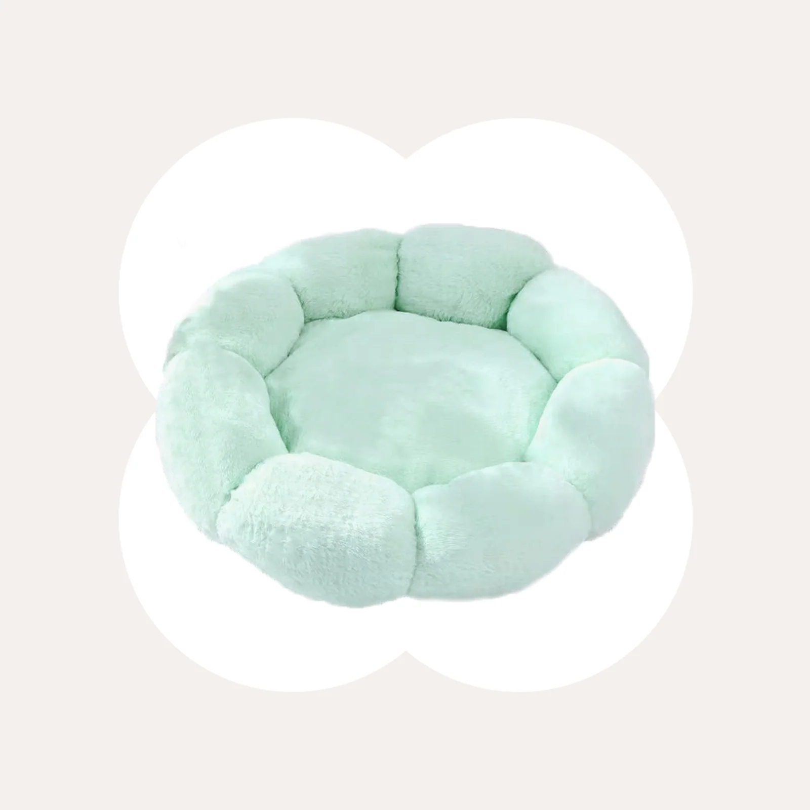 Bloomy Flower Cozy Plush Cat Bed for Kittens and Puppies