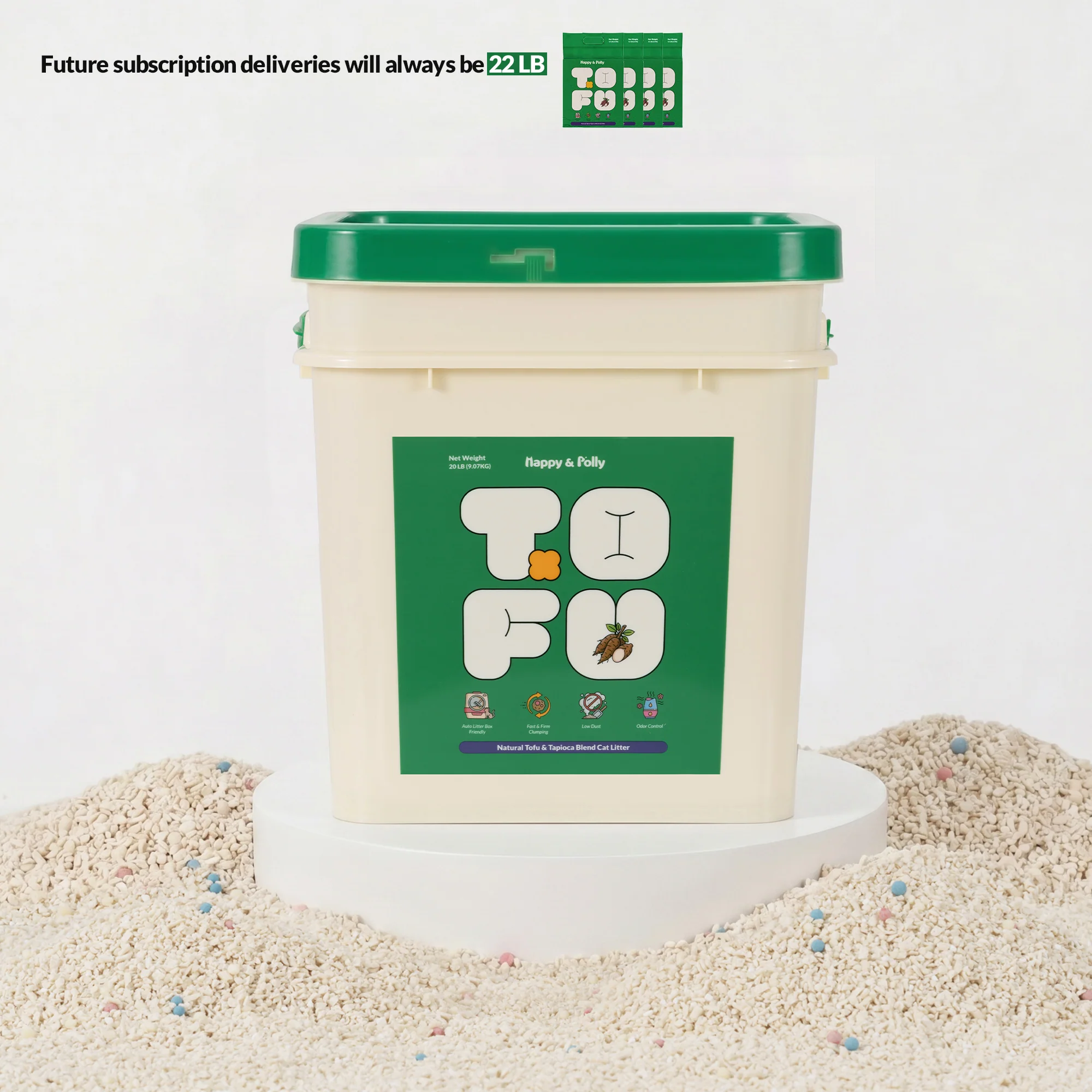 Tofu & Cassava Natural Cat Litter - 20lb Bucket