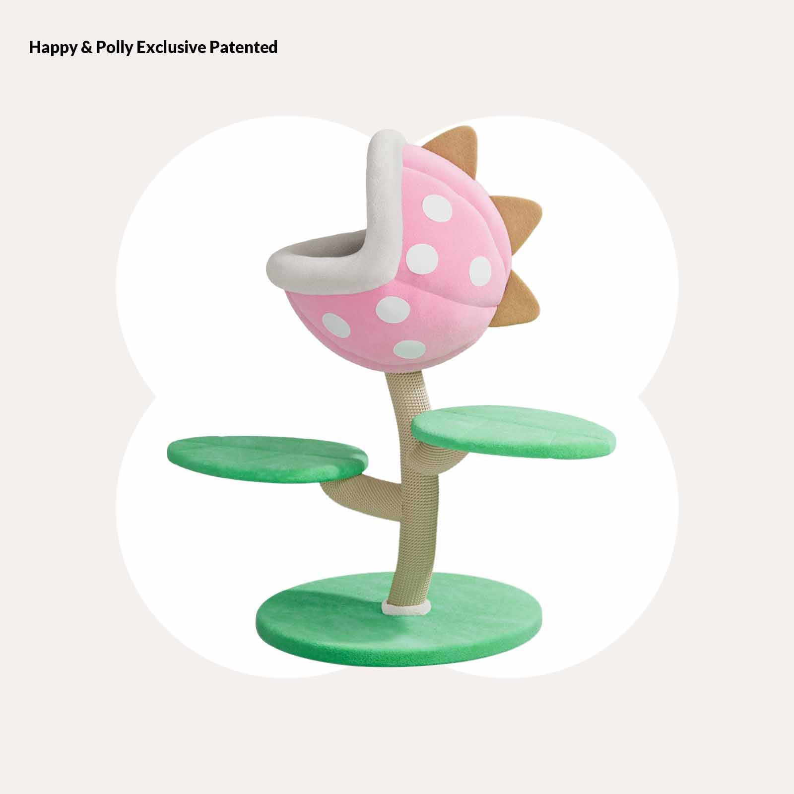 Monster World Cat Tree with Venus Flytrap Nest and Green Leaf Perches