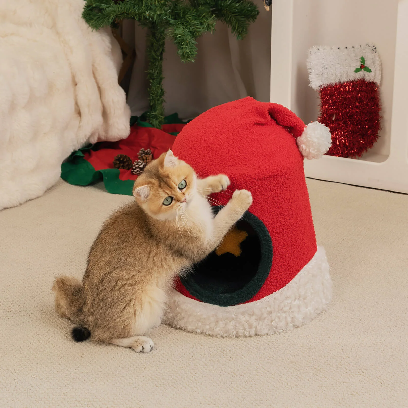 VIP 500 Meow Coins + $44.99 för julen Santa Hat Cat Bed