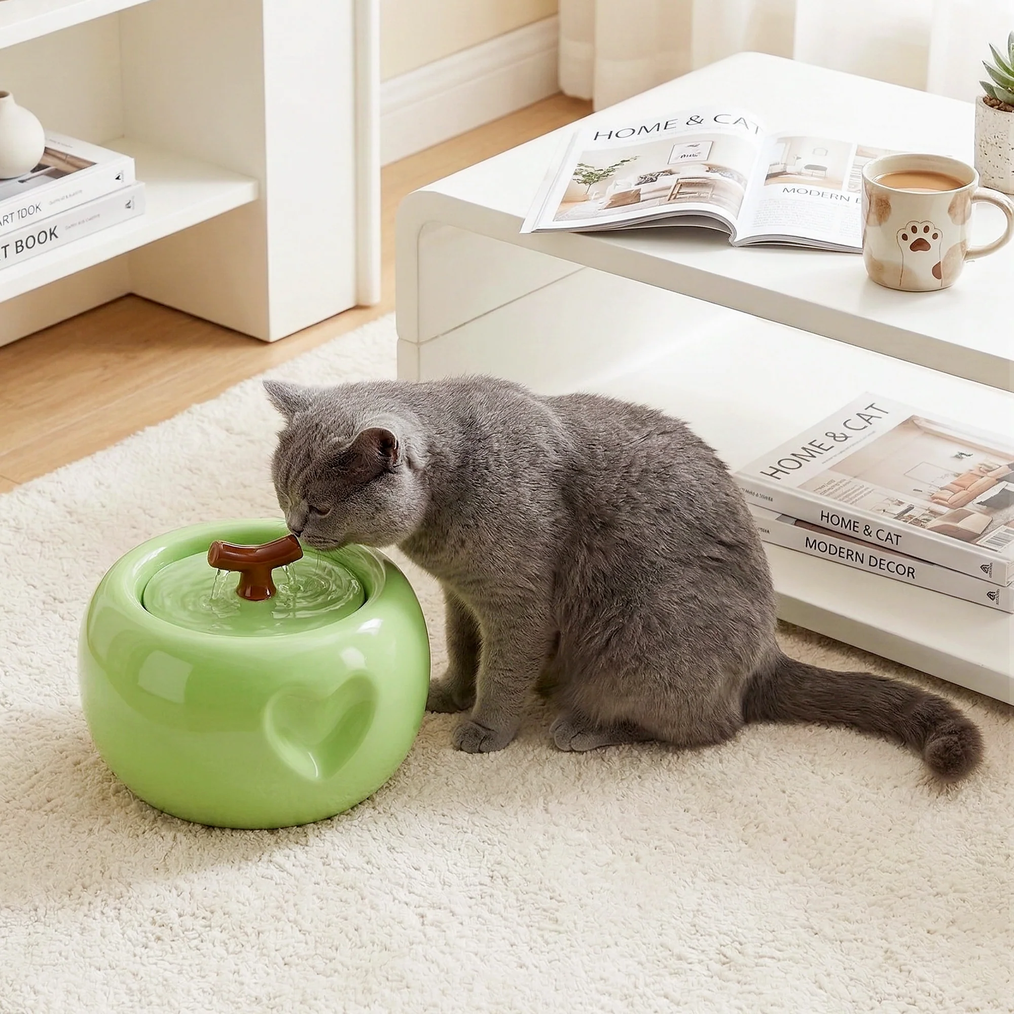 50oz Love Apple Cat Water Fountain