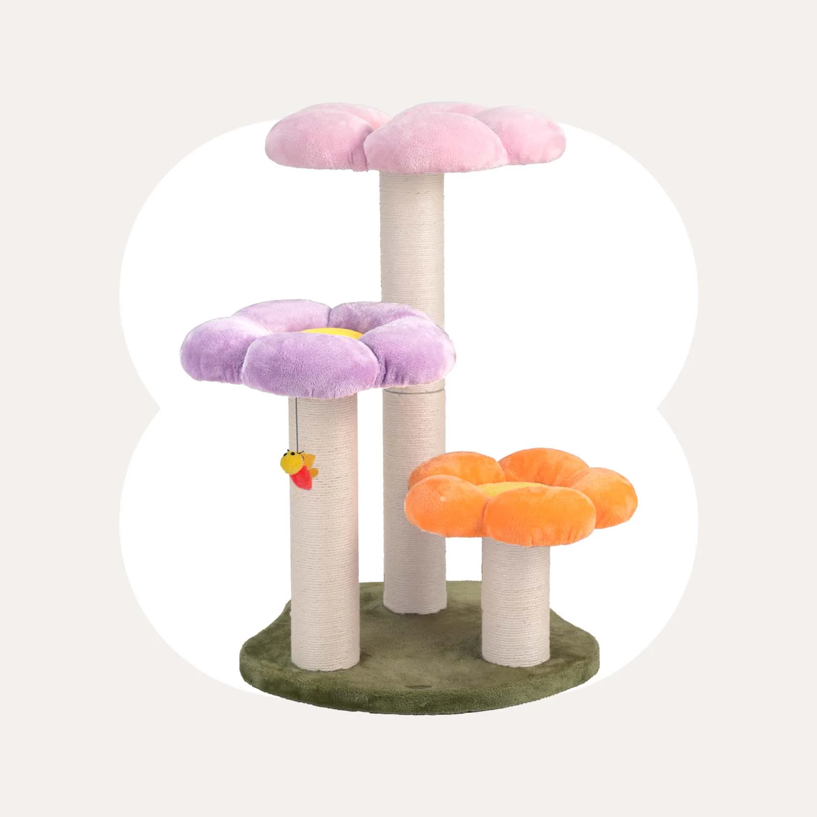 Three Flower Cat Tree Multi-Level Climbing Frame for Large Cats