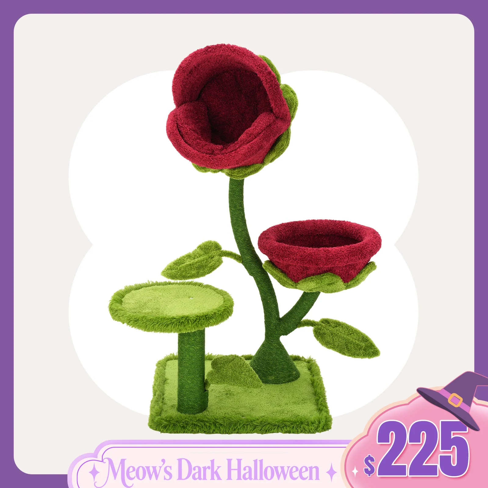 50.8'' Carnivorous Blossom Cat Tree Max with Two Bloom Nests