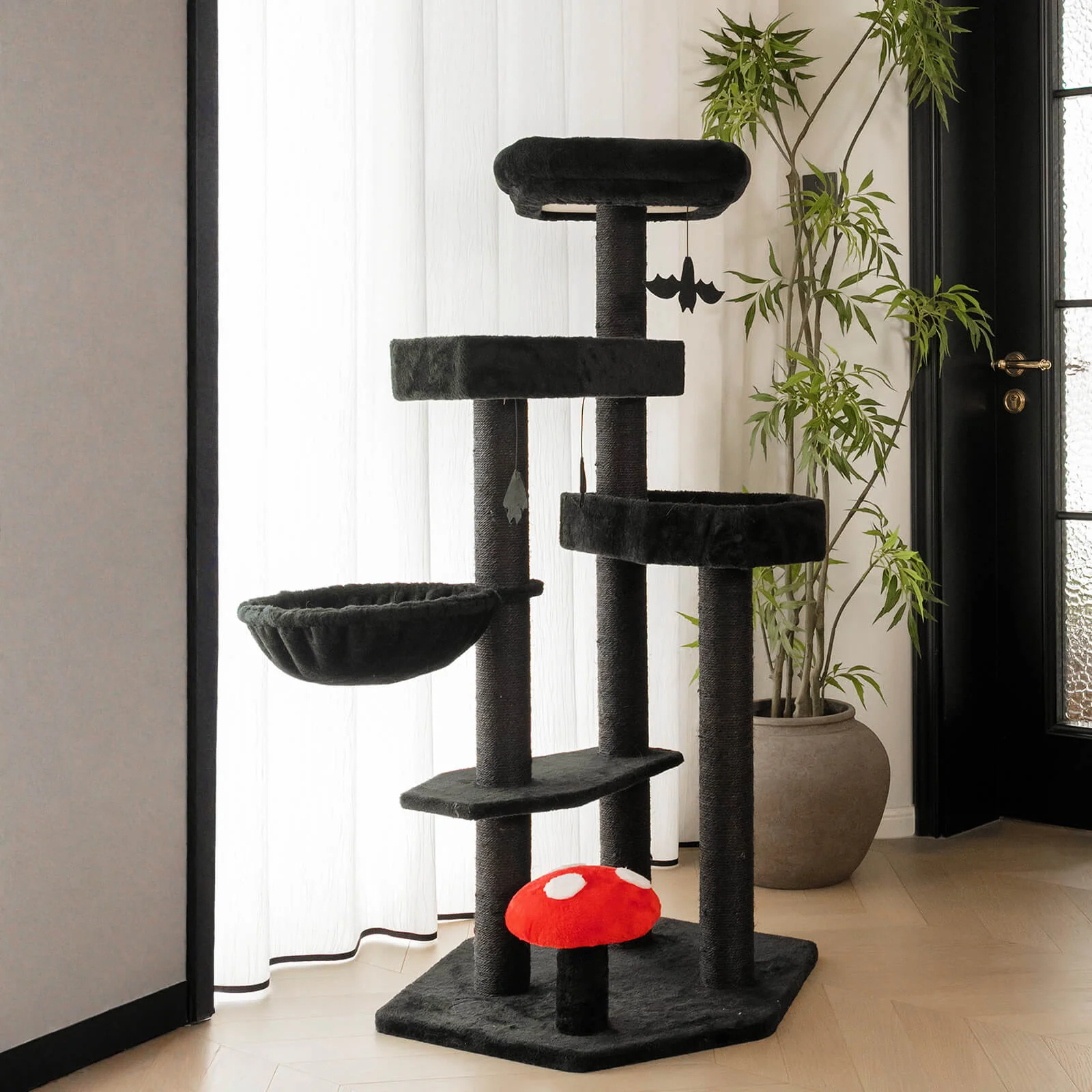 Árbol rascador para gatos estilo gótico mejorado