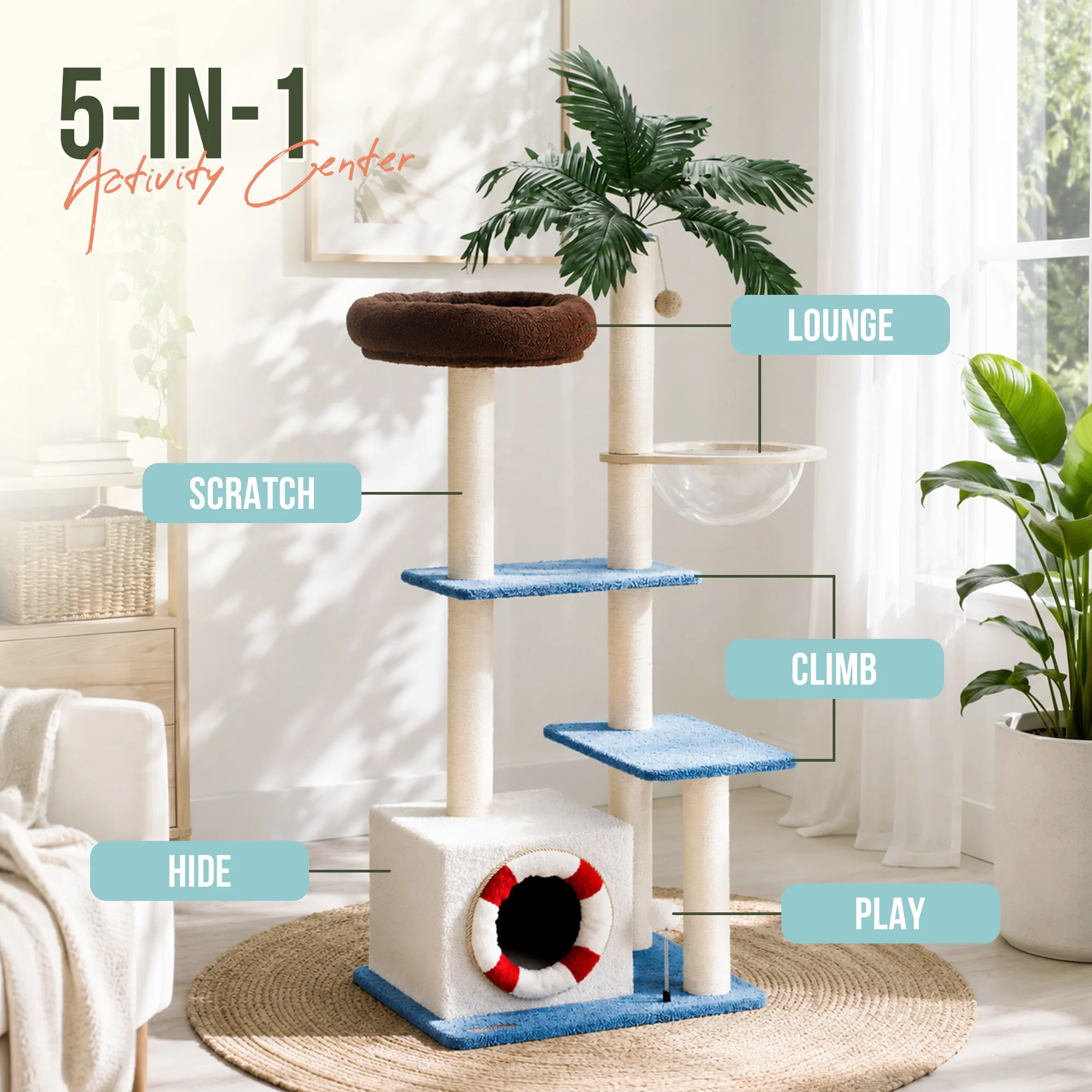 Árbol para gatos Coco Cabana de 57"