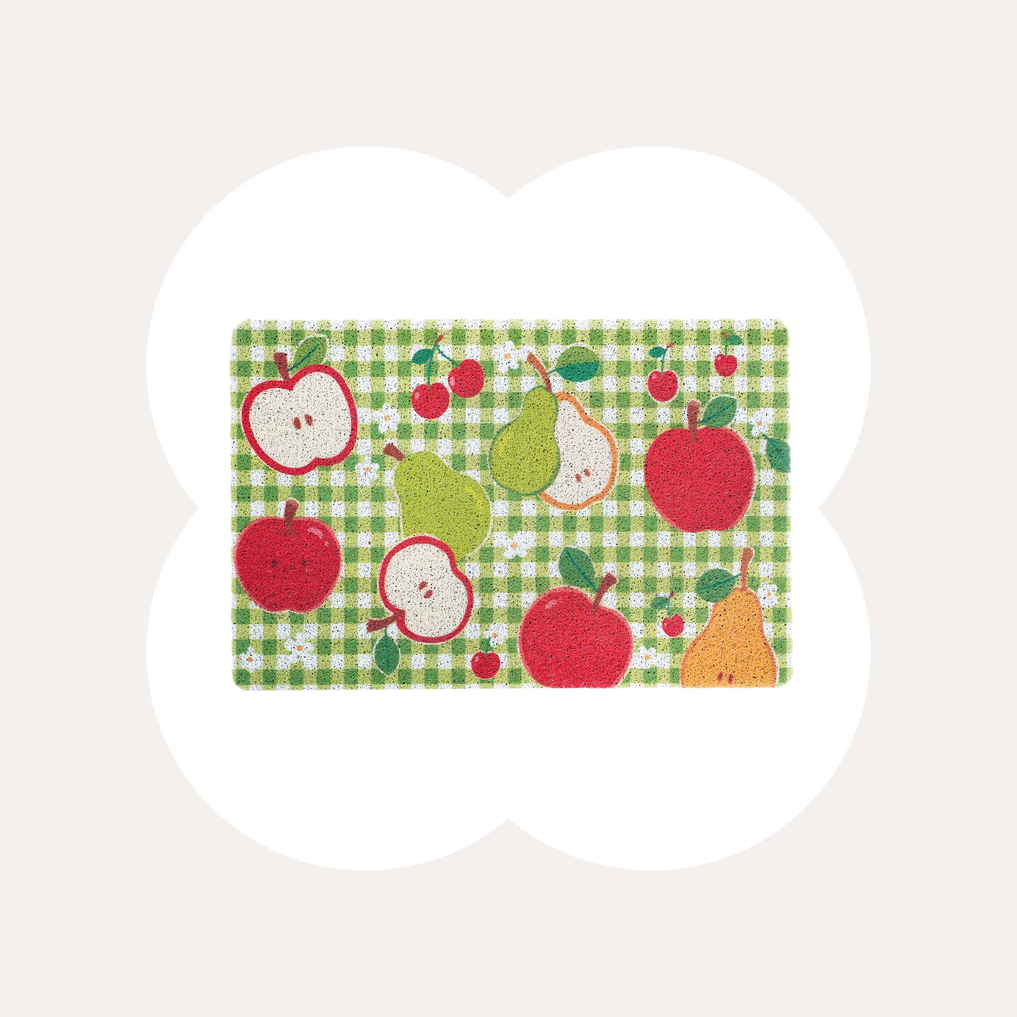 Fruit Garden Cat Litter Mat with Non-Slip Backing