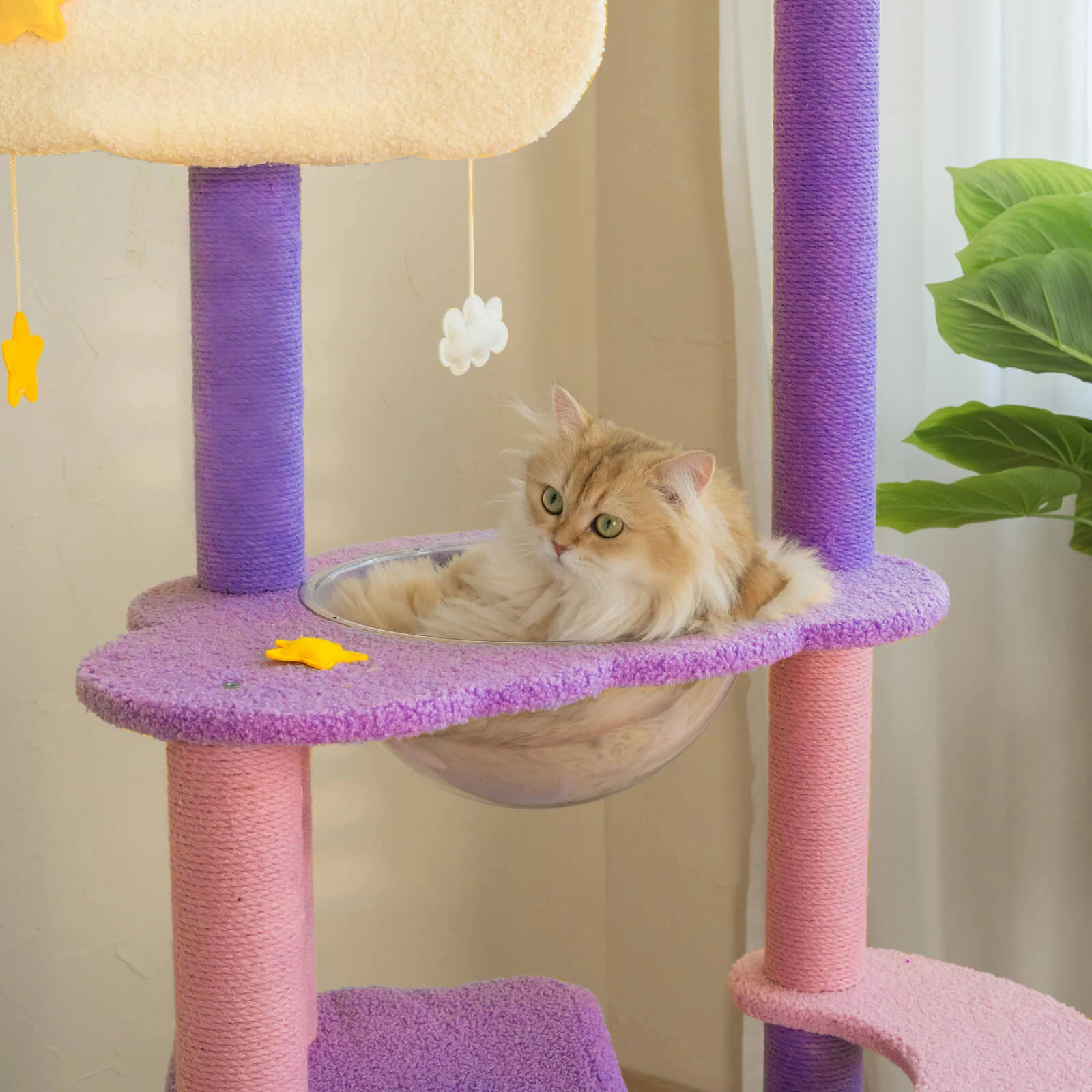 Moonlight Cat Tree with Sisal Posts, Hammock and Night Sky Theme