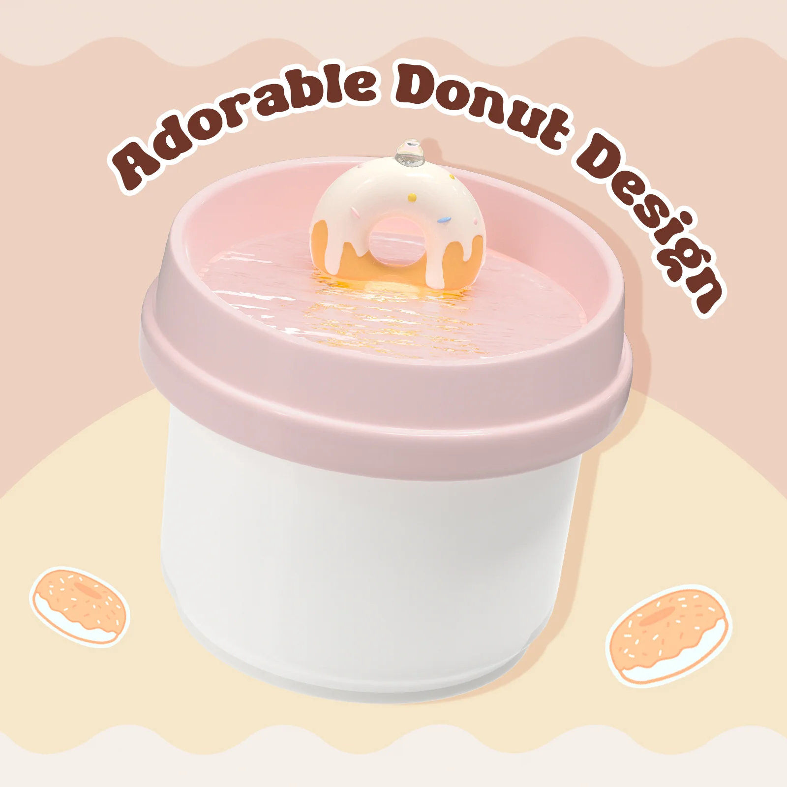 Donut-förmiger Katzen-Trinkbrunnen, 42 oz