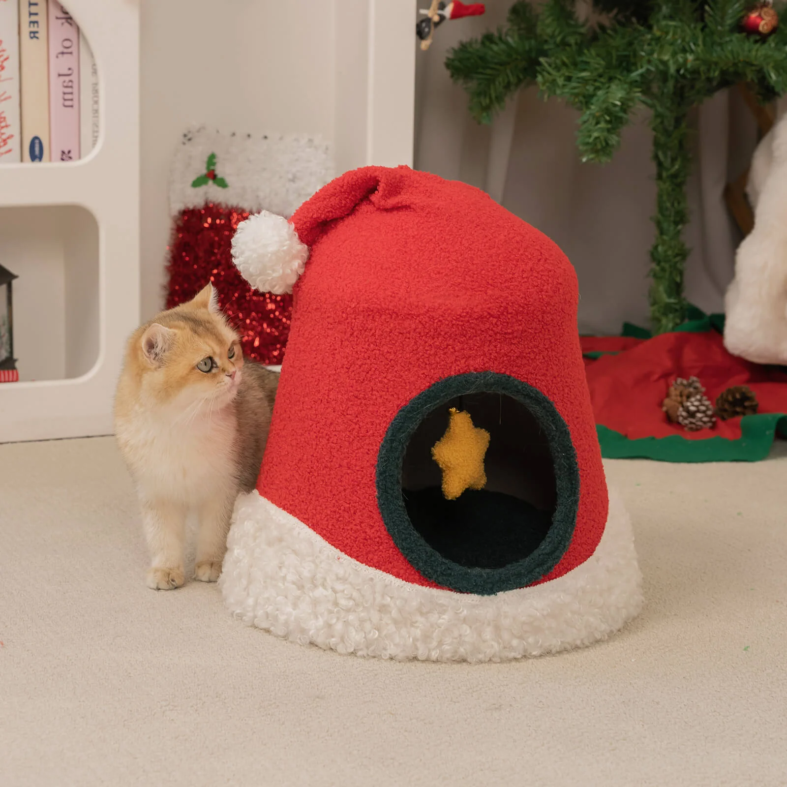 VIP 500 Meow Coins + $44.99 för julen Santa Hat Cat Bed