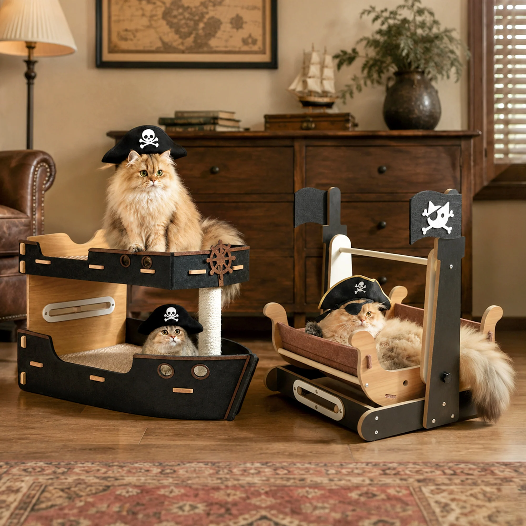 Cama para Gatos Pirata de 2 Pisos