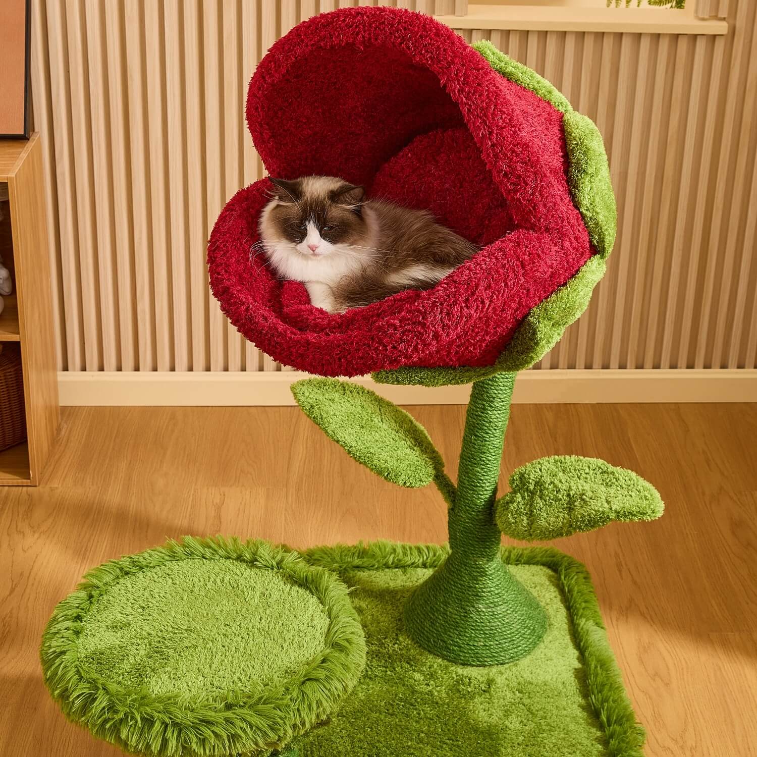 Árbol rascador para gatos de 41.7'' inspirado en flores carnívoras