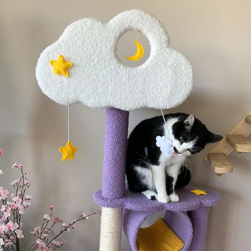 Moonlight Cat Tree with Sisal Posts, Hammock and Night Sky Theme