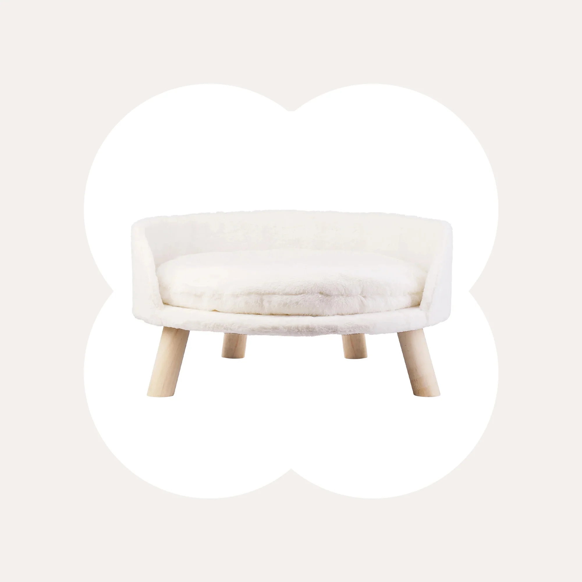 Cat Sofa Bed with Removable Padded Cushion and Wooden Frame